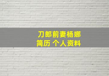 刀郎前妻杨娜简历 个人资料